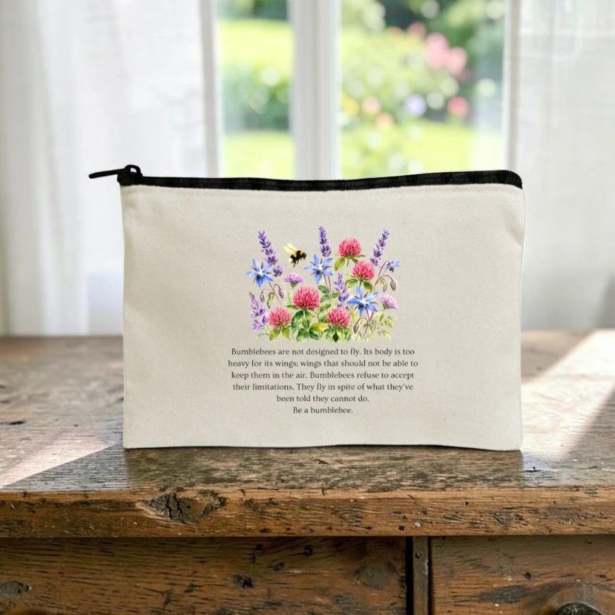 Be A Bumblebee 5x7 canvas zipper bag