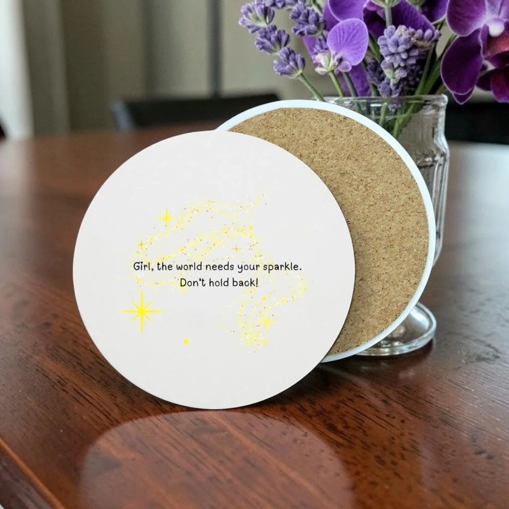Sparkle Girl Ceramic Stone Coaster