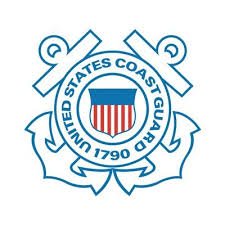 United States Coast Guard emblem featuring an anchor with a shield in the center, surrounded by the words 'United States Coast Guard 1790'.