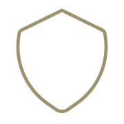 Outline of a shield shape with a decorative border