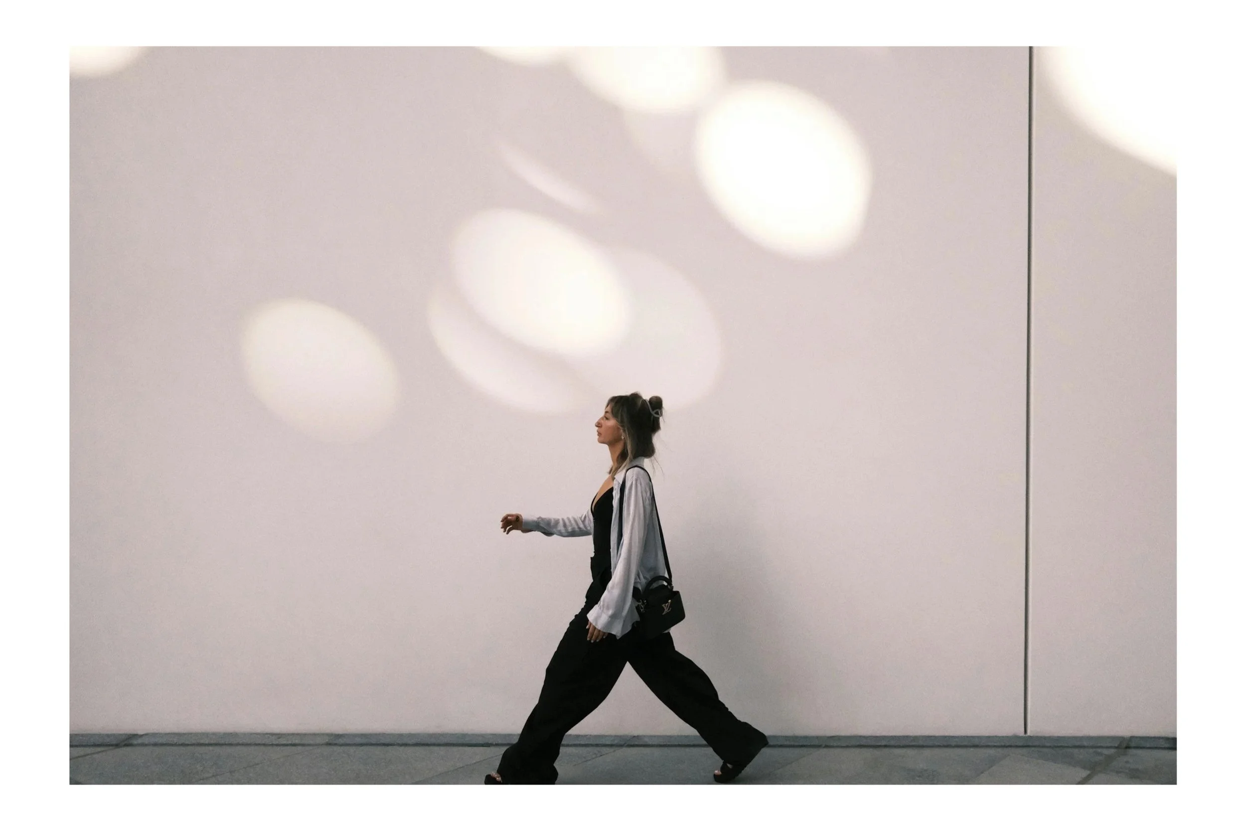 A women is walking