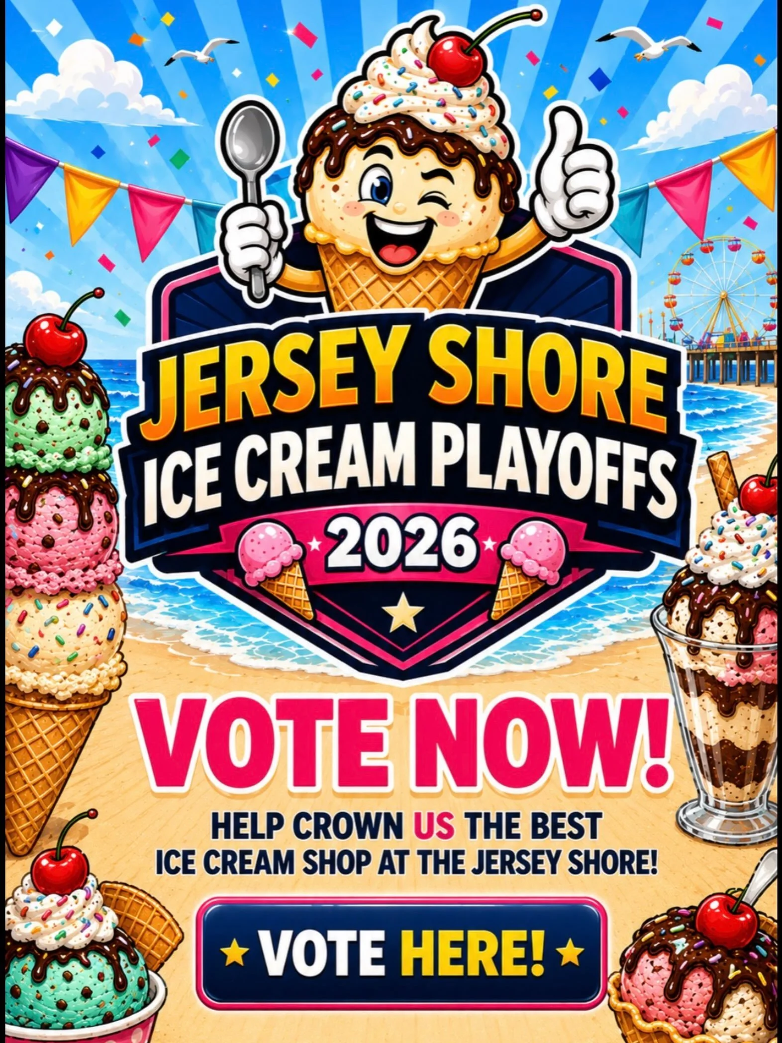 Vote for Froyo Cafe throughout this week for the Jersey Shore Ice Cream Playoffs!! - link in bio!🍦