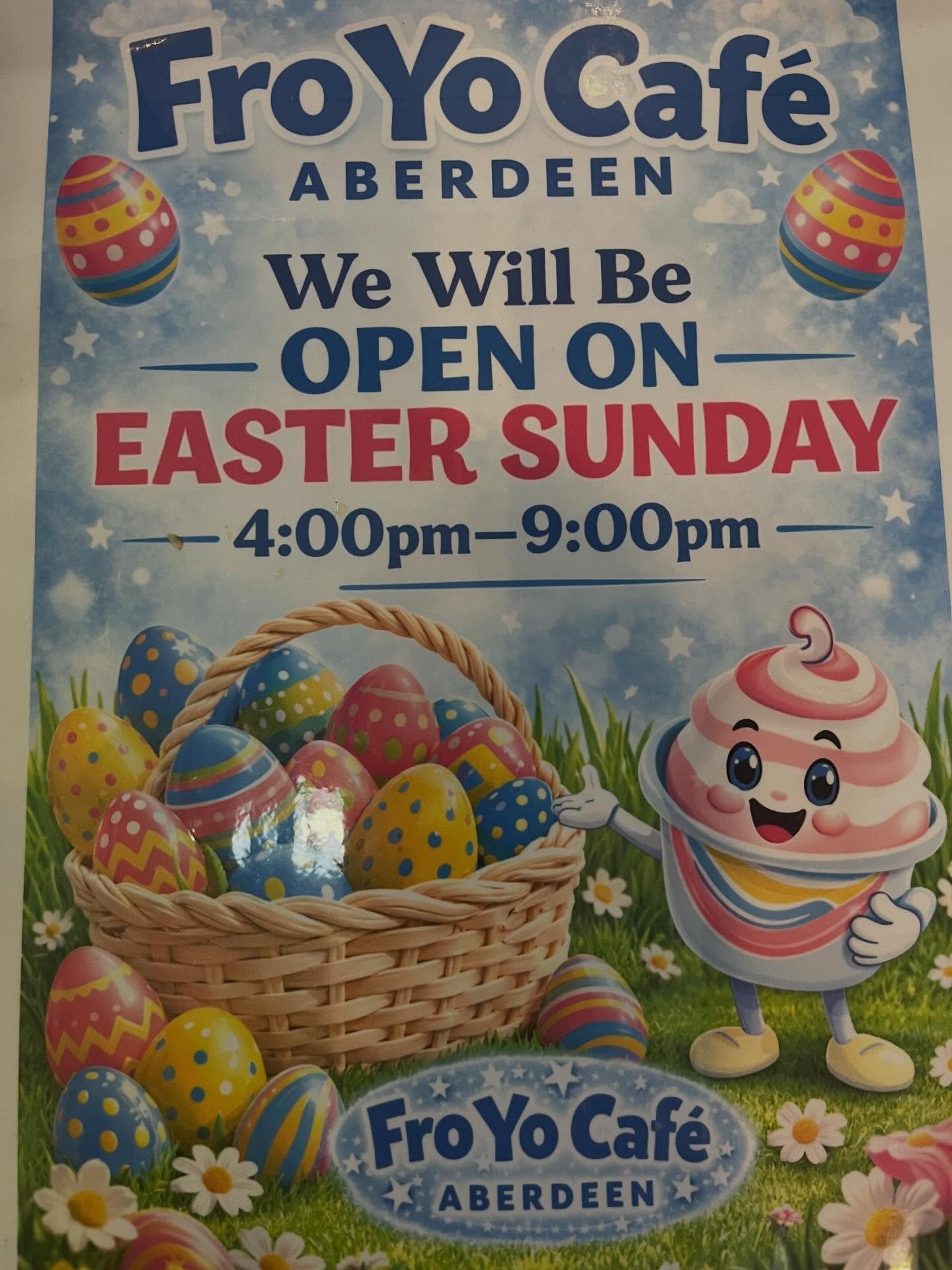 We will be open on Easter! 4pm-9pm!! 🐣💛🐰