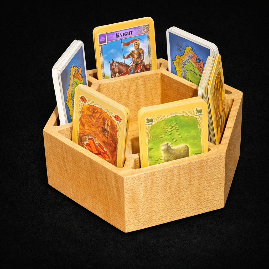 Premium Wooden  Catan Card Organizer