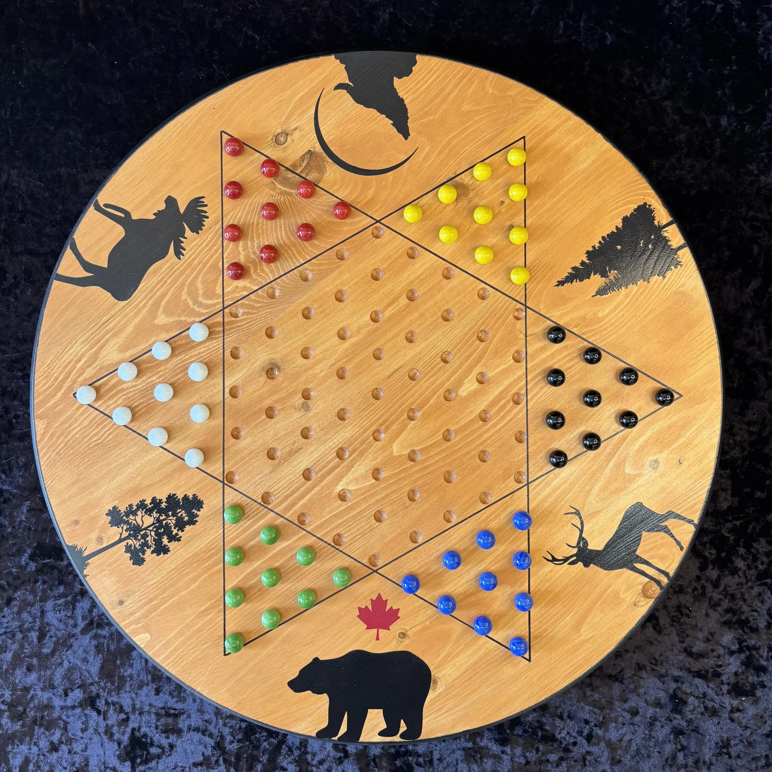 18"  Muskoka Themed Chinese Checkers