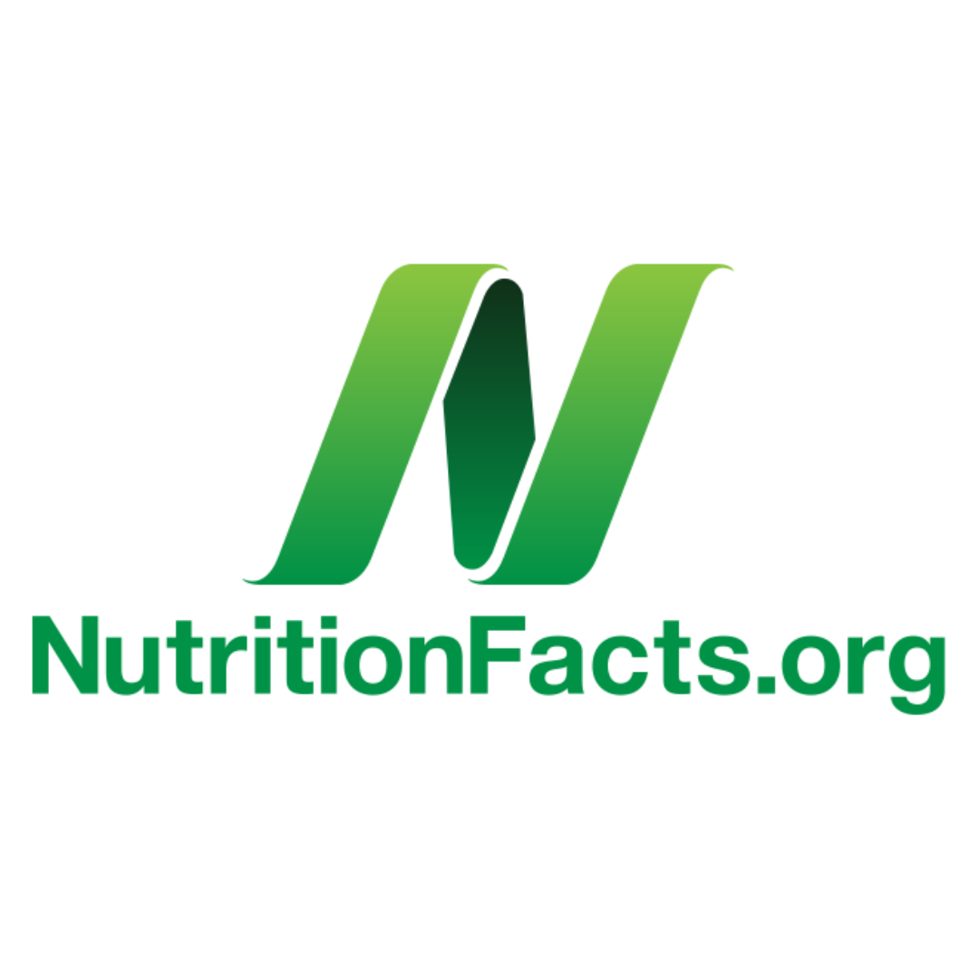 Green and black logo of NutritionFacts.org with a stylized 'N' and the website URL beneath.