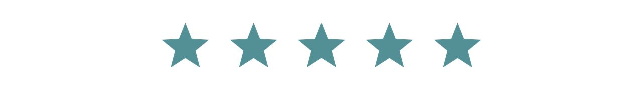 Five blue stars with black text that reads 'Star Rating' on a white background.
