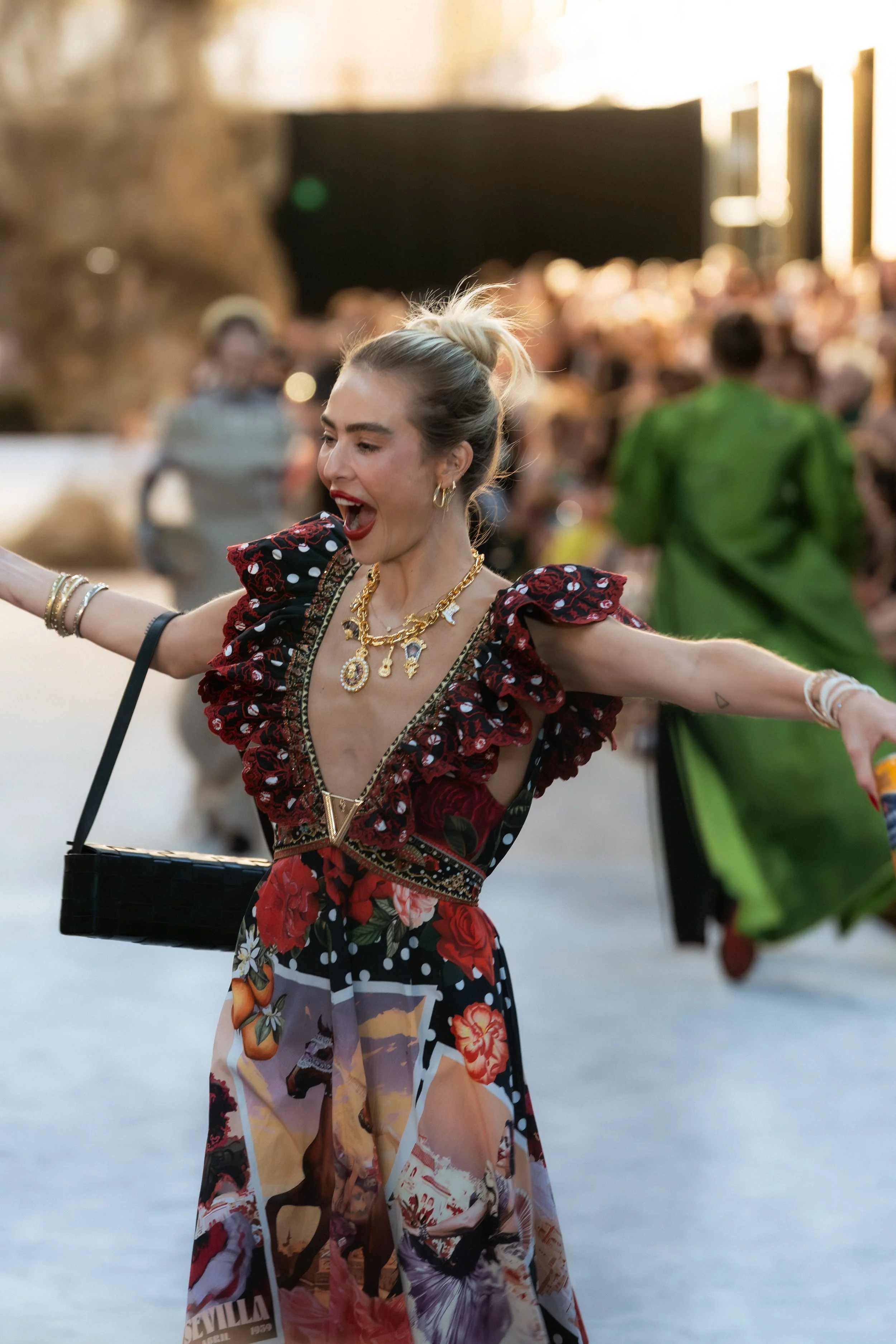 crowd at melbourne fashion festival wearing camilla the fashion label 