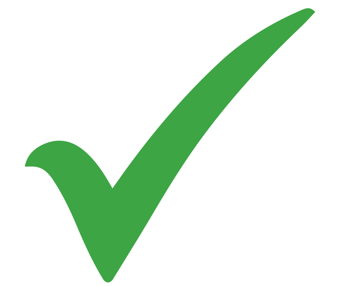Green check mark symbol.