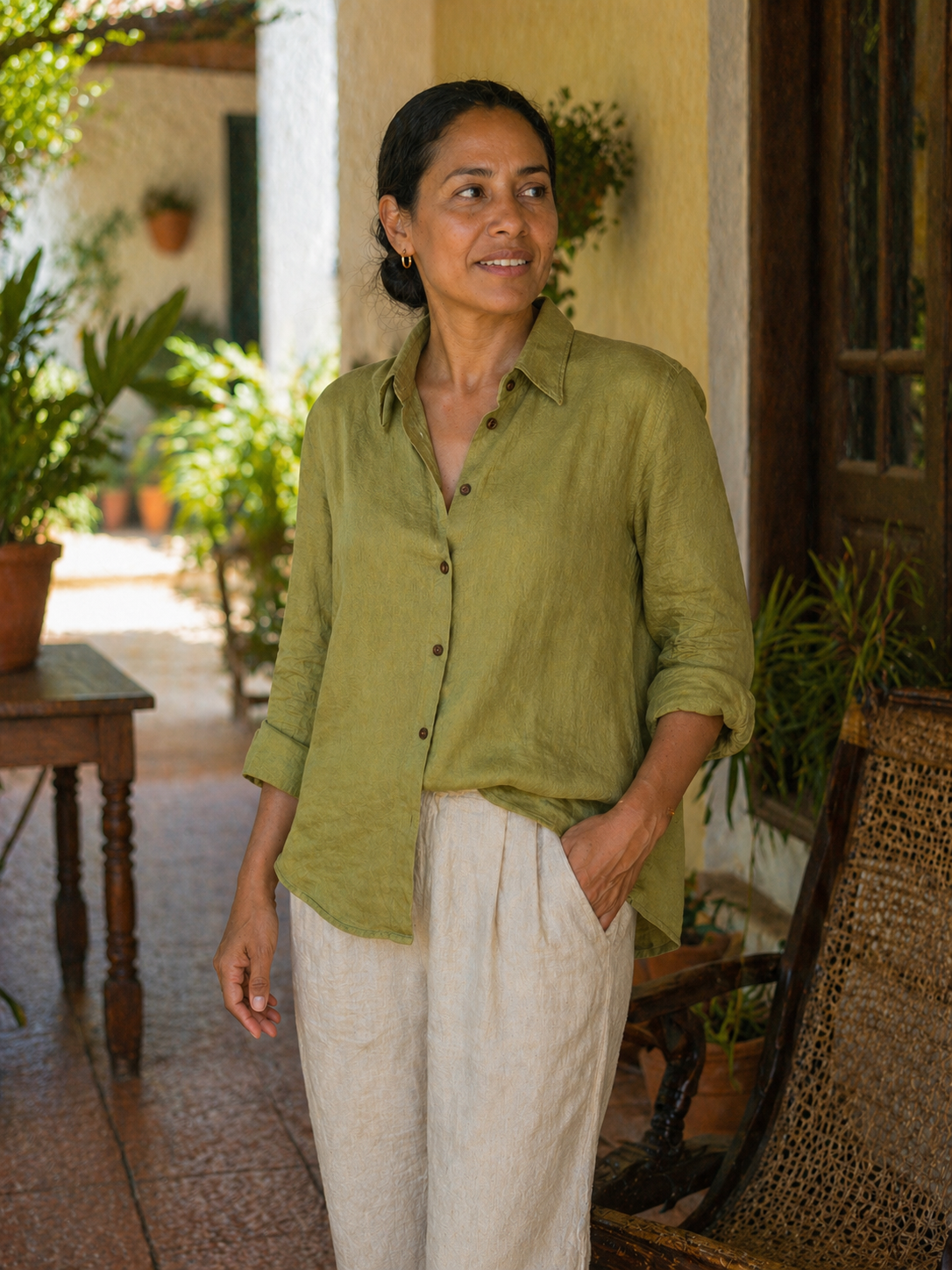 Women's Linen Shirt – Green | 100% Linen
