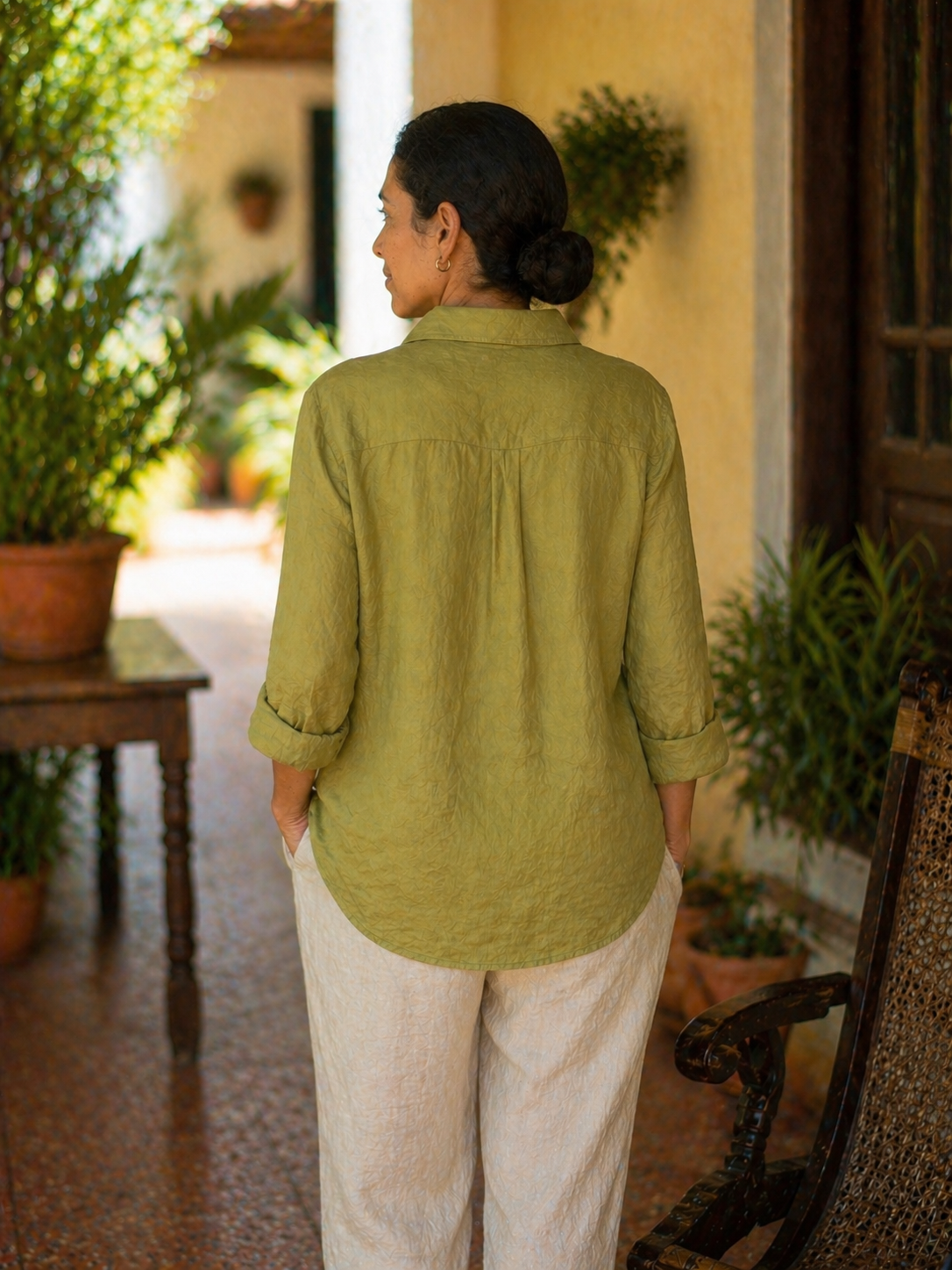 green linen shirt, womens, linen long sleeve, pure linen, fivelinen (1).png