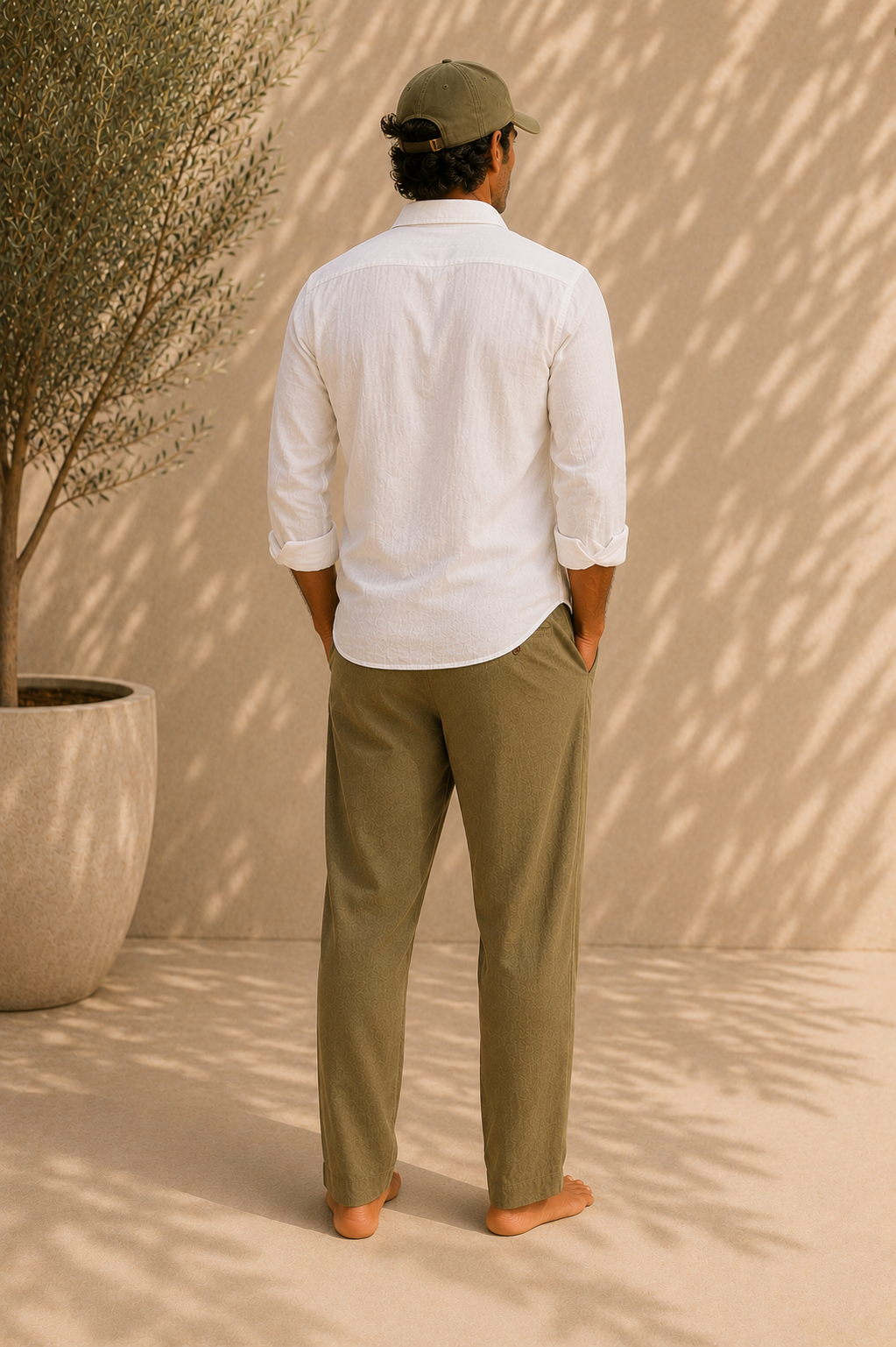 White Linen Shirt, Linen Pants, Linen Hat - FiveLinen (2).png
