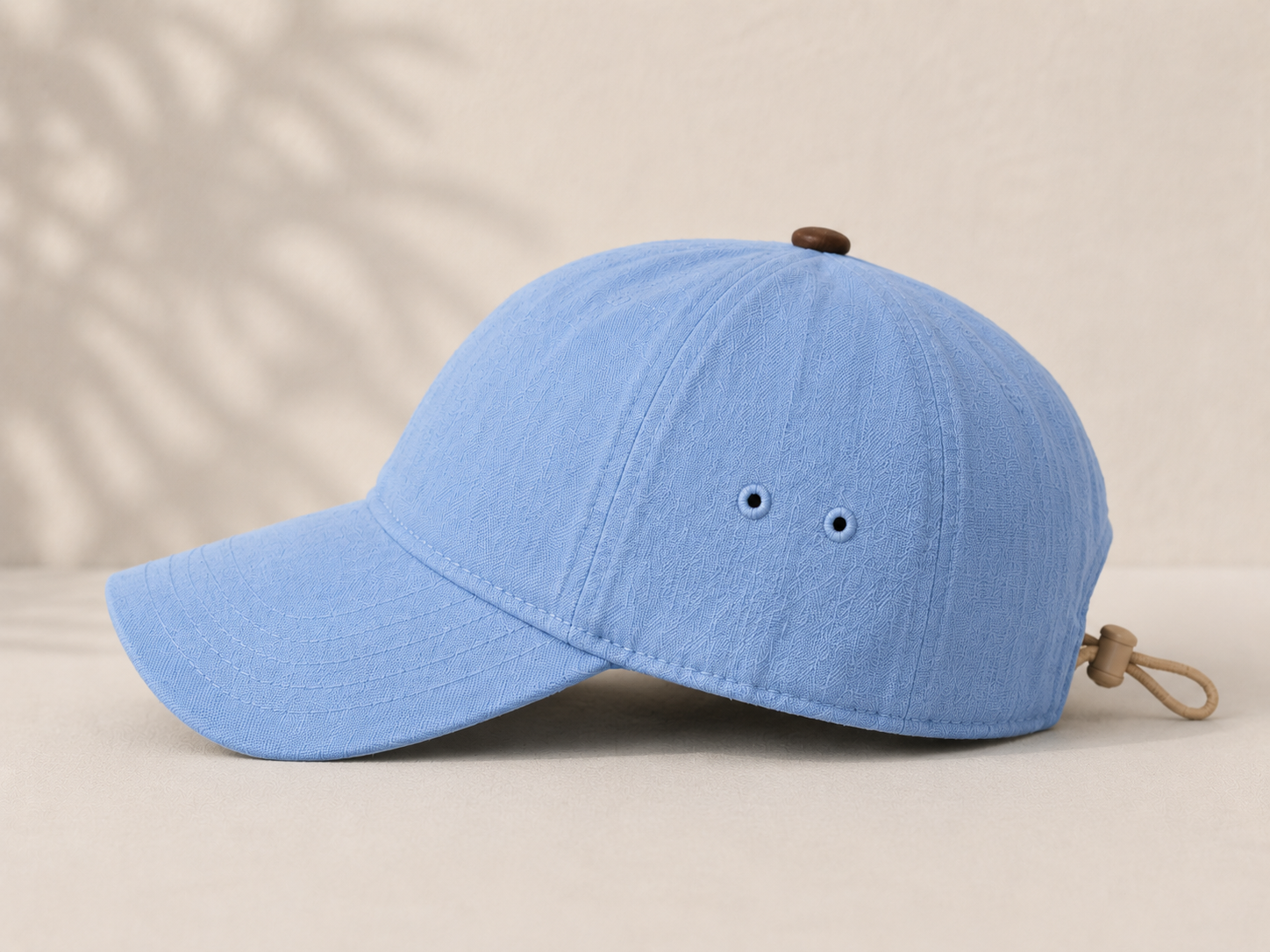 100% Pure Linen Baseball Cap Hats - Sky Blue - FiveLinenLLC (2).png