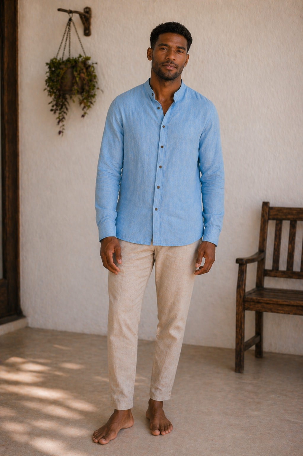 fivelinen, light blue, mens,  belgian, linen,  button down, up shirt, pure linen (1).png