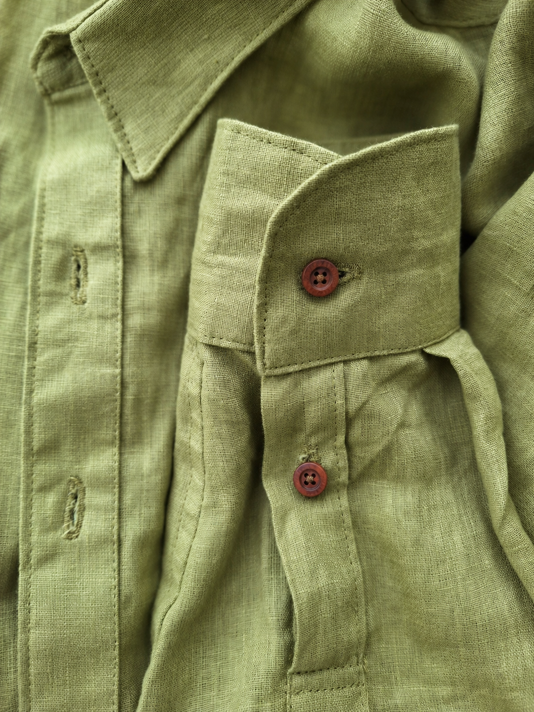green linen shirt, womens, linen long sleeve, pure linen, fivelinen (4).png (Copy)