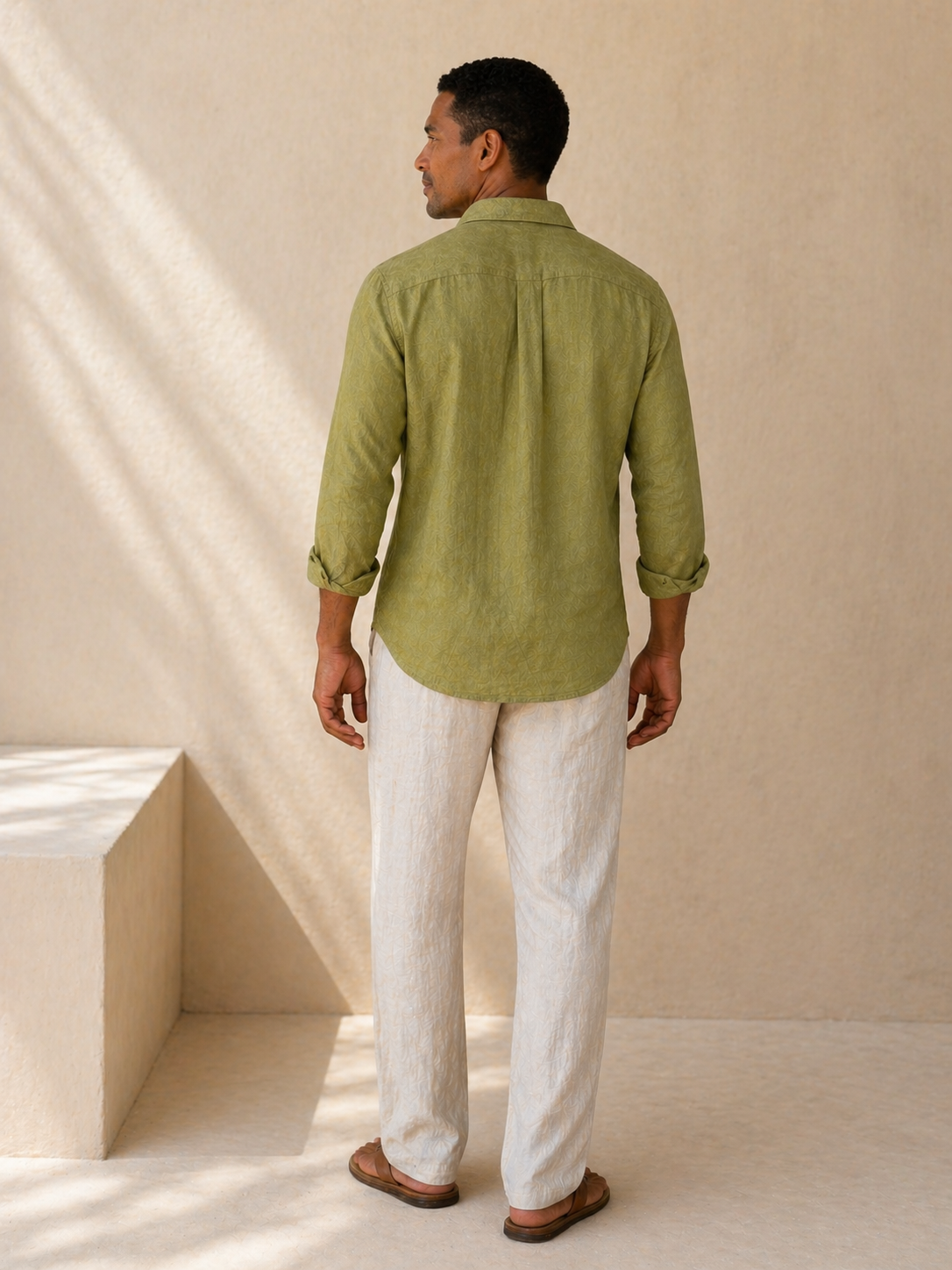 fivelinen, green, mens,  belgian, linen,  button down, up shirt, pure linen   (3).png (Copy)