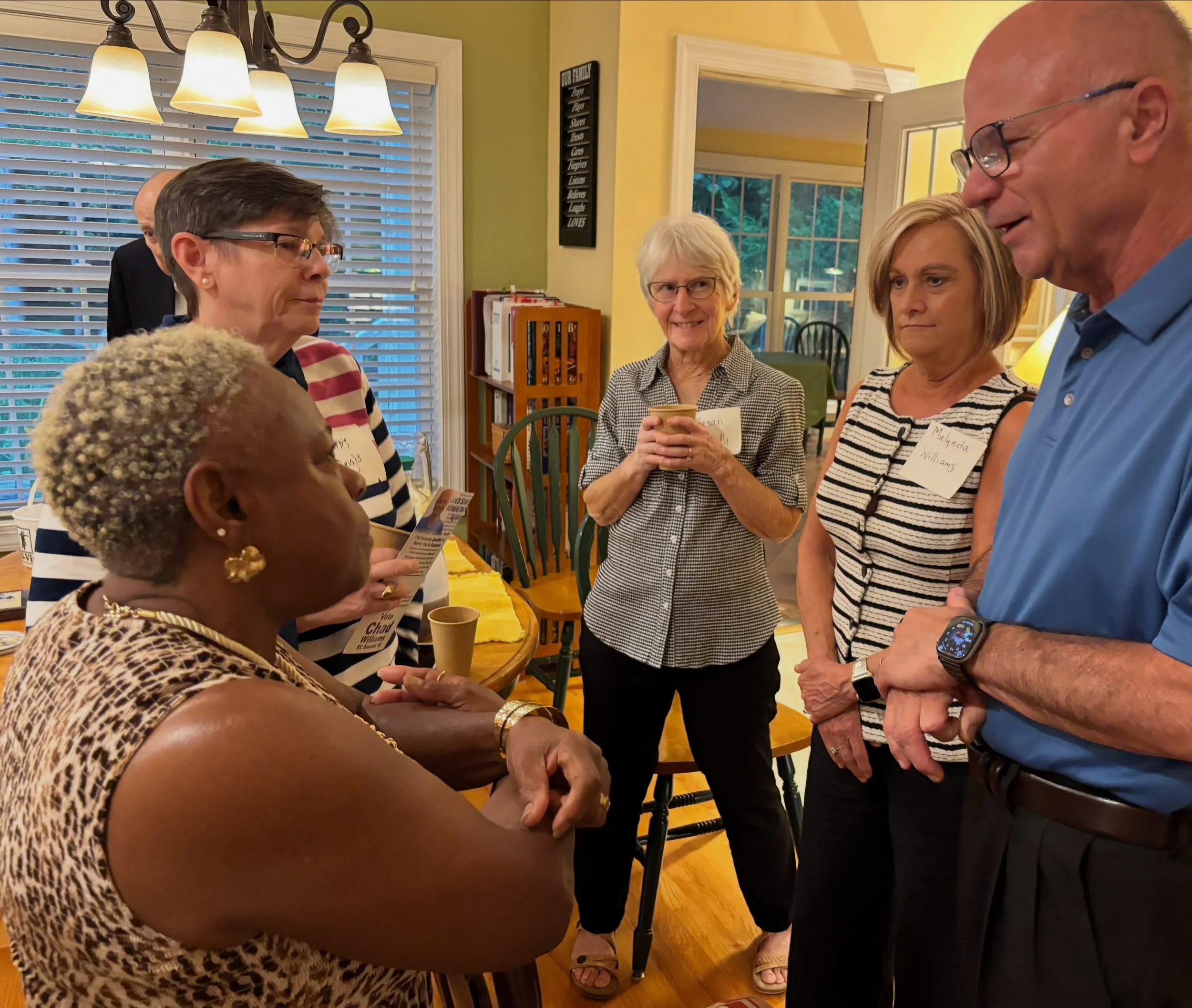 On Sunday, Fred and Susan Smith generously opened their home to me and any voters in their precinct who wanted to shake my hand or ask a me question. 

We ate, talked about the issues, laughed a little, and learned a lot. 

I&rsquo;m so grateful to e