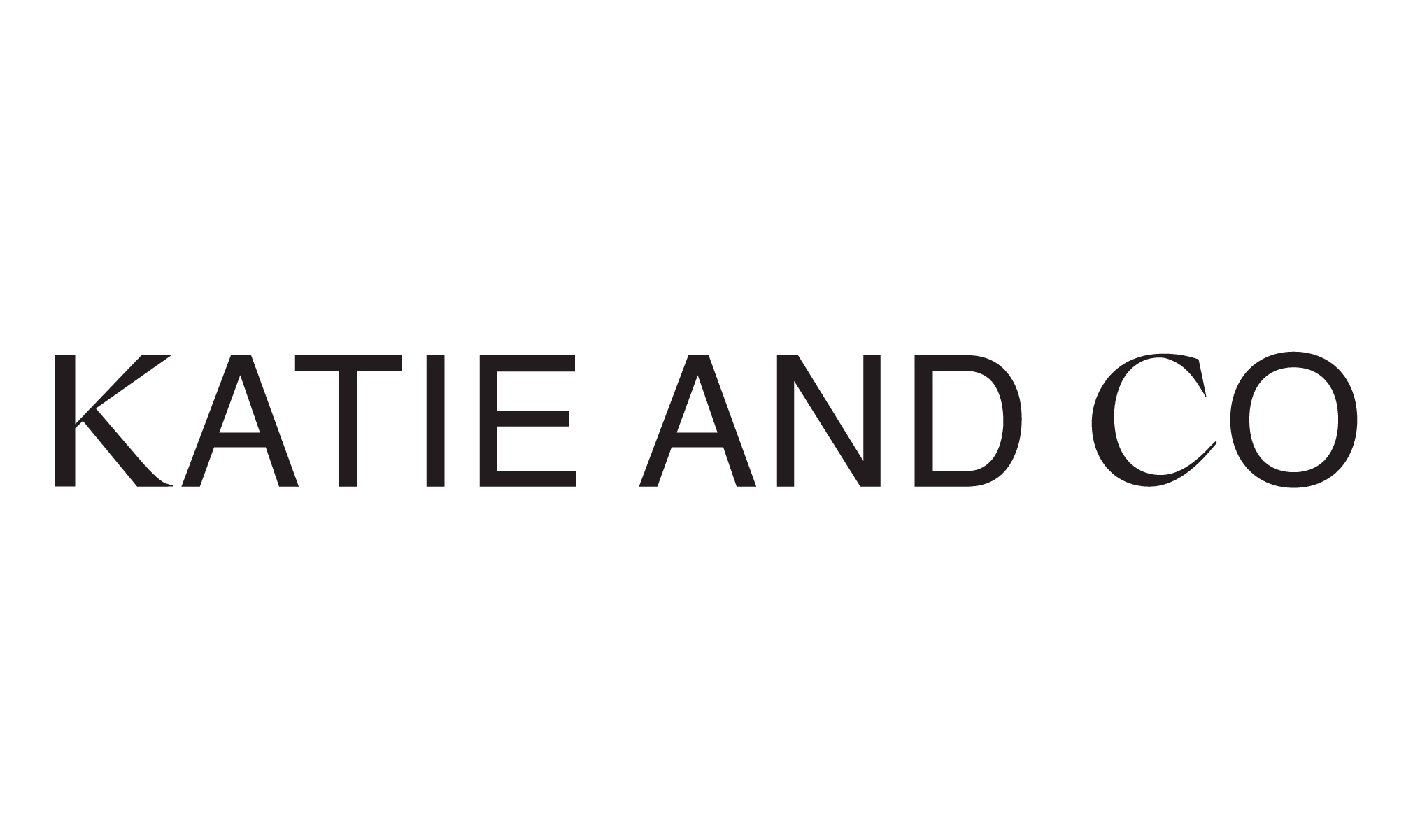 KATE AND CO logo with a black background. Business Coach and Analyst Identity Design and Brand launch