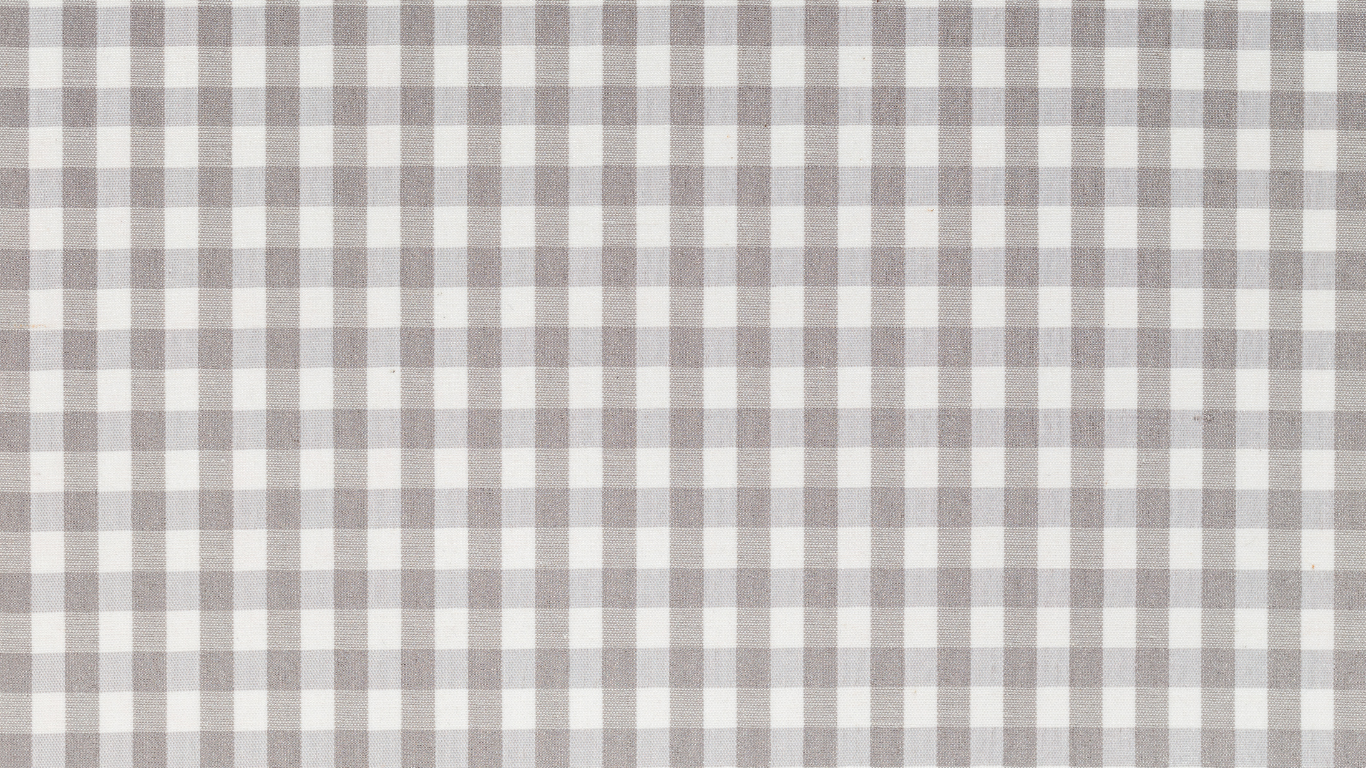 A checkered tablecloth with a pattern of white and gray squares.