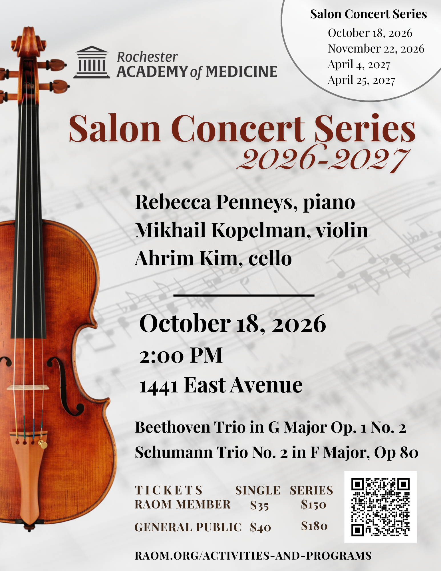 Salon Concert Series: October 18, 2026
