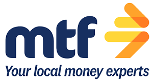 Logo of MTF, with the slogan 'Your local money experts' underneath