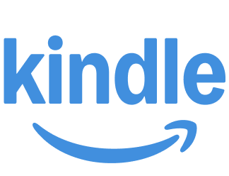 Amazon Kindle logo in blue with the smile arrow underneath