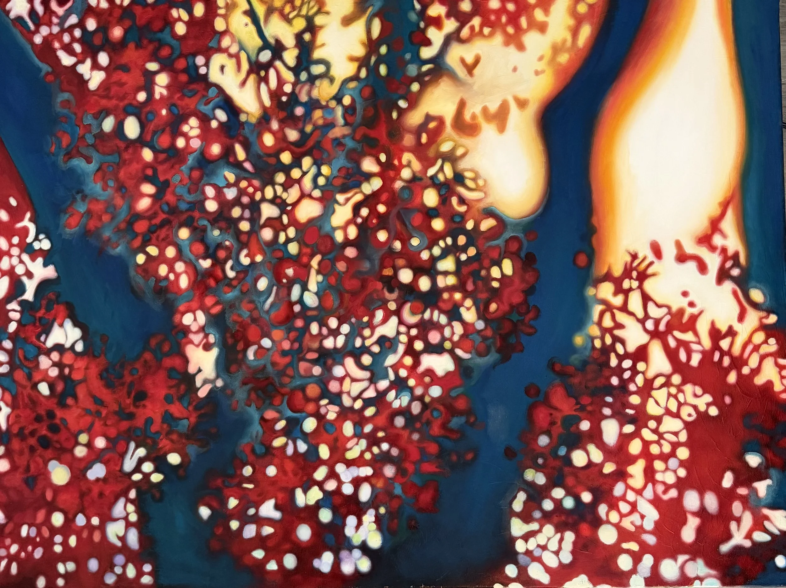 Floral Fire 30x40 Oil on Canvas