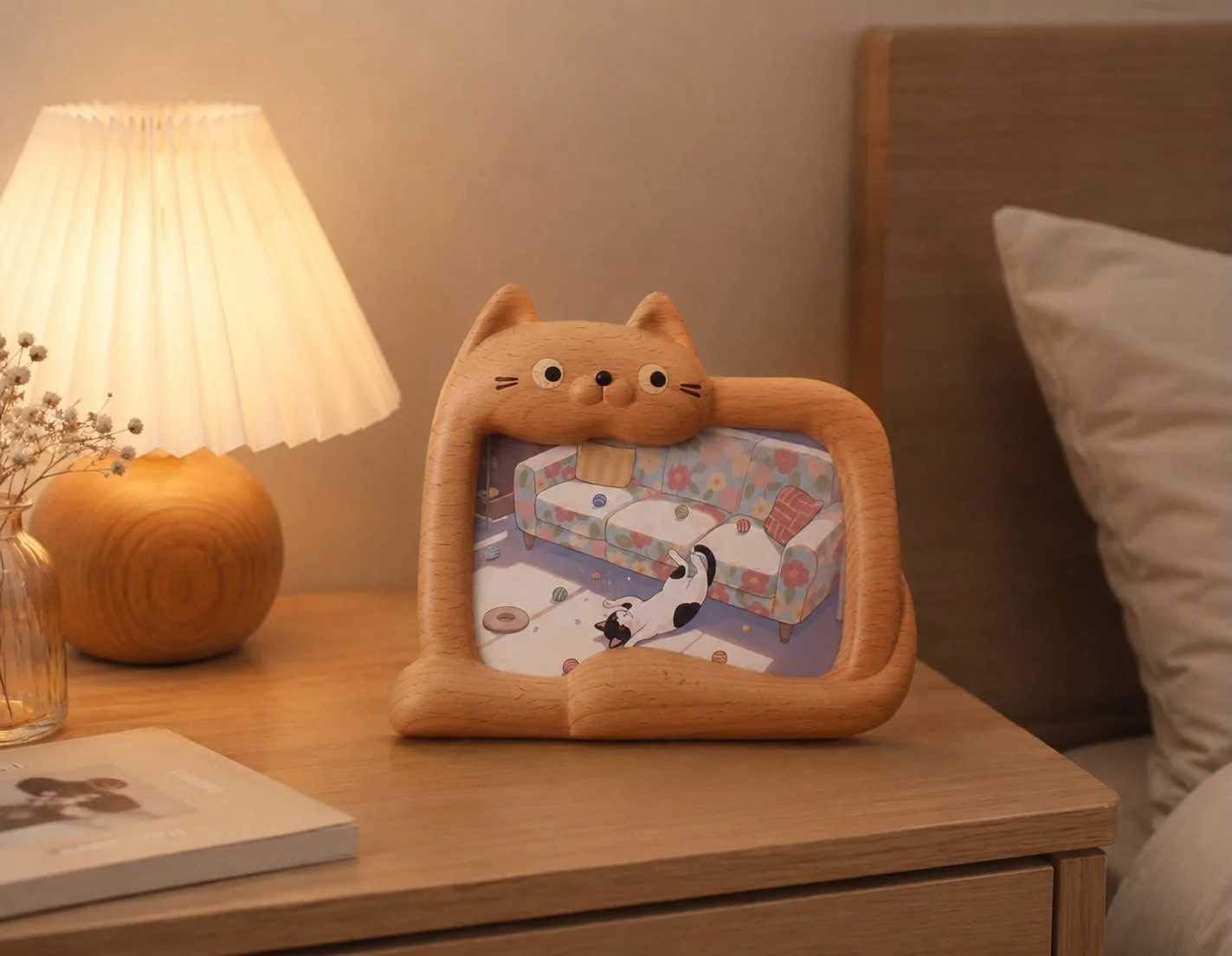 Cat-Shaped Wooden Picture Frames