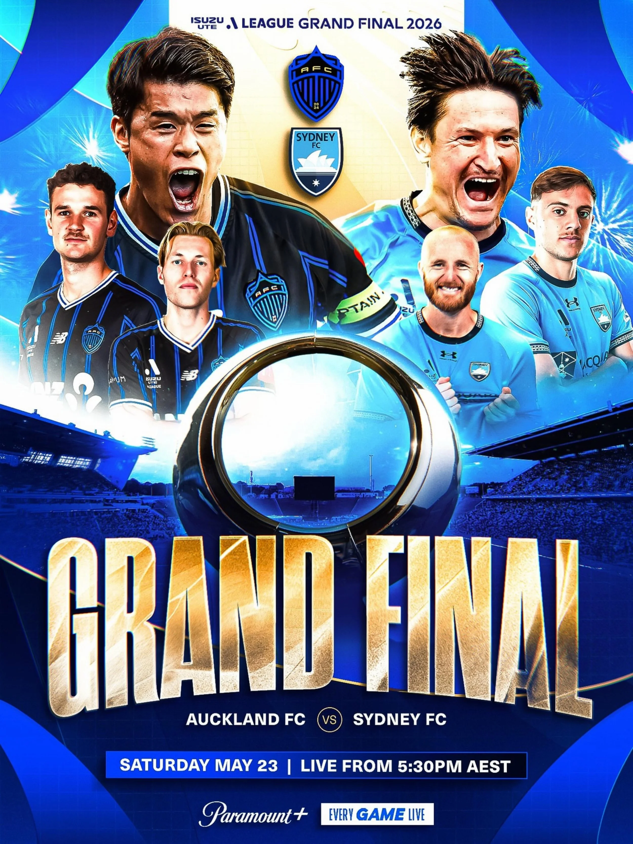 It all comes down to this. Isuzu UTE @aleagues Grand Final day is here! 🔥 

A blockbuster decider awaits in New Zealand, as @aucklandfc and @sydneyfootballclub battle to be crowned Champions! 🏆 

Watch the Grand Final live from 5:30pm on the mega s