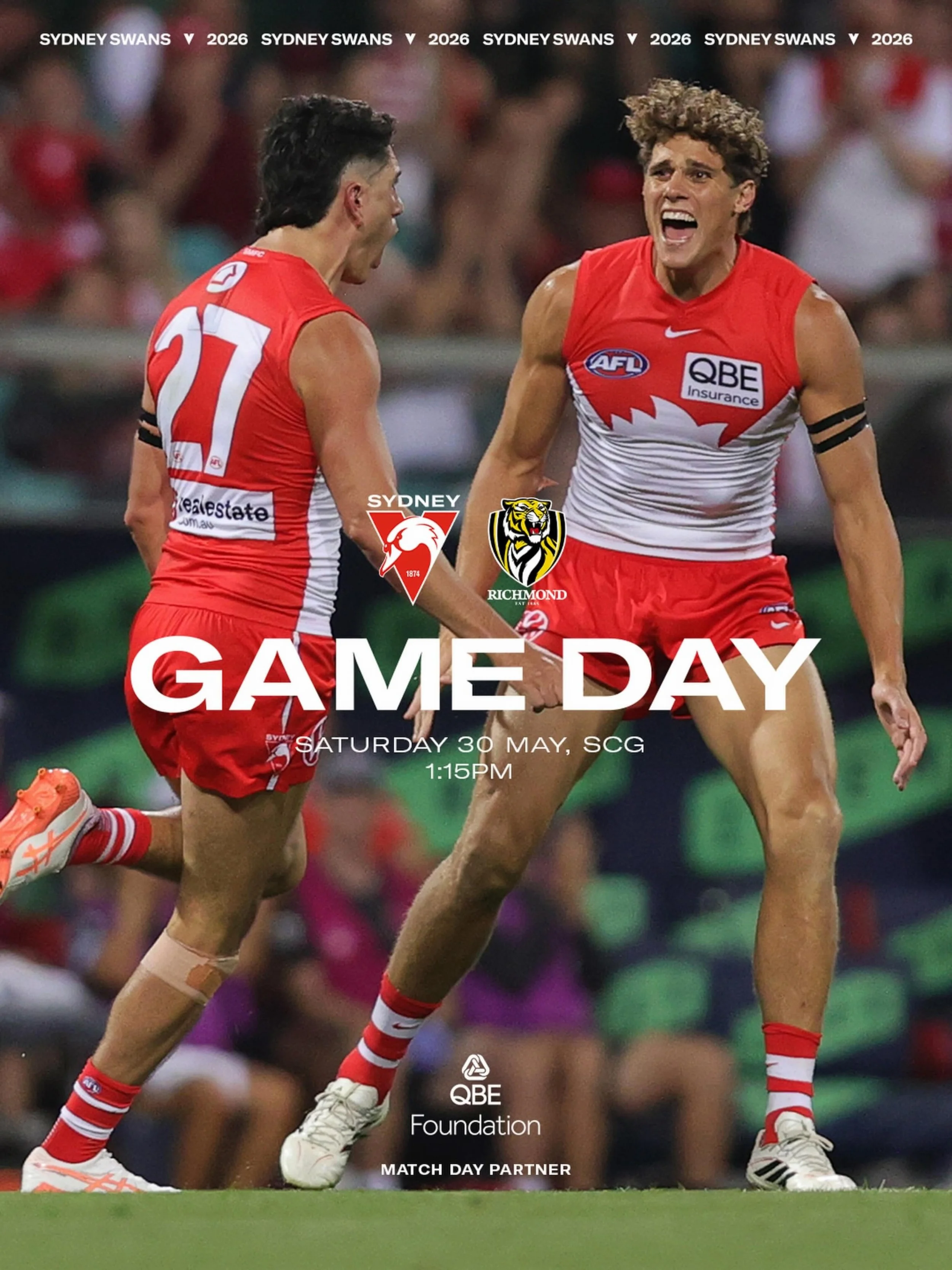 The sun is shining, the beer garden is pumping and we&rsquo;re all set for our @sydneyswans game day! #watsonseq