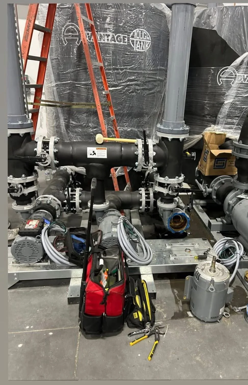 Pump change out on chiller.