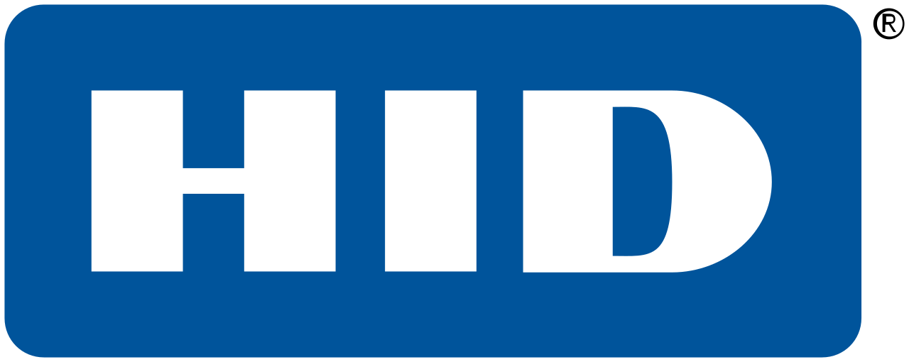 HID logo on a blue background