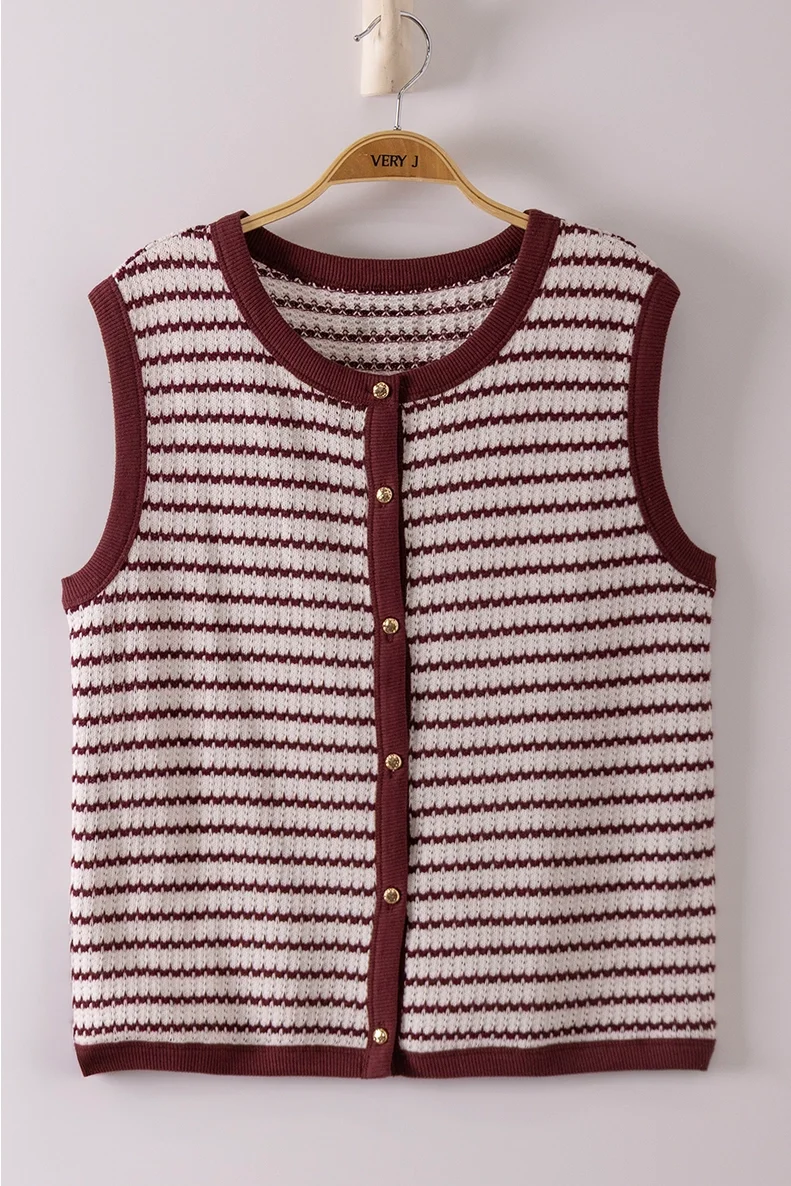 brown and white striped shirt front.webp