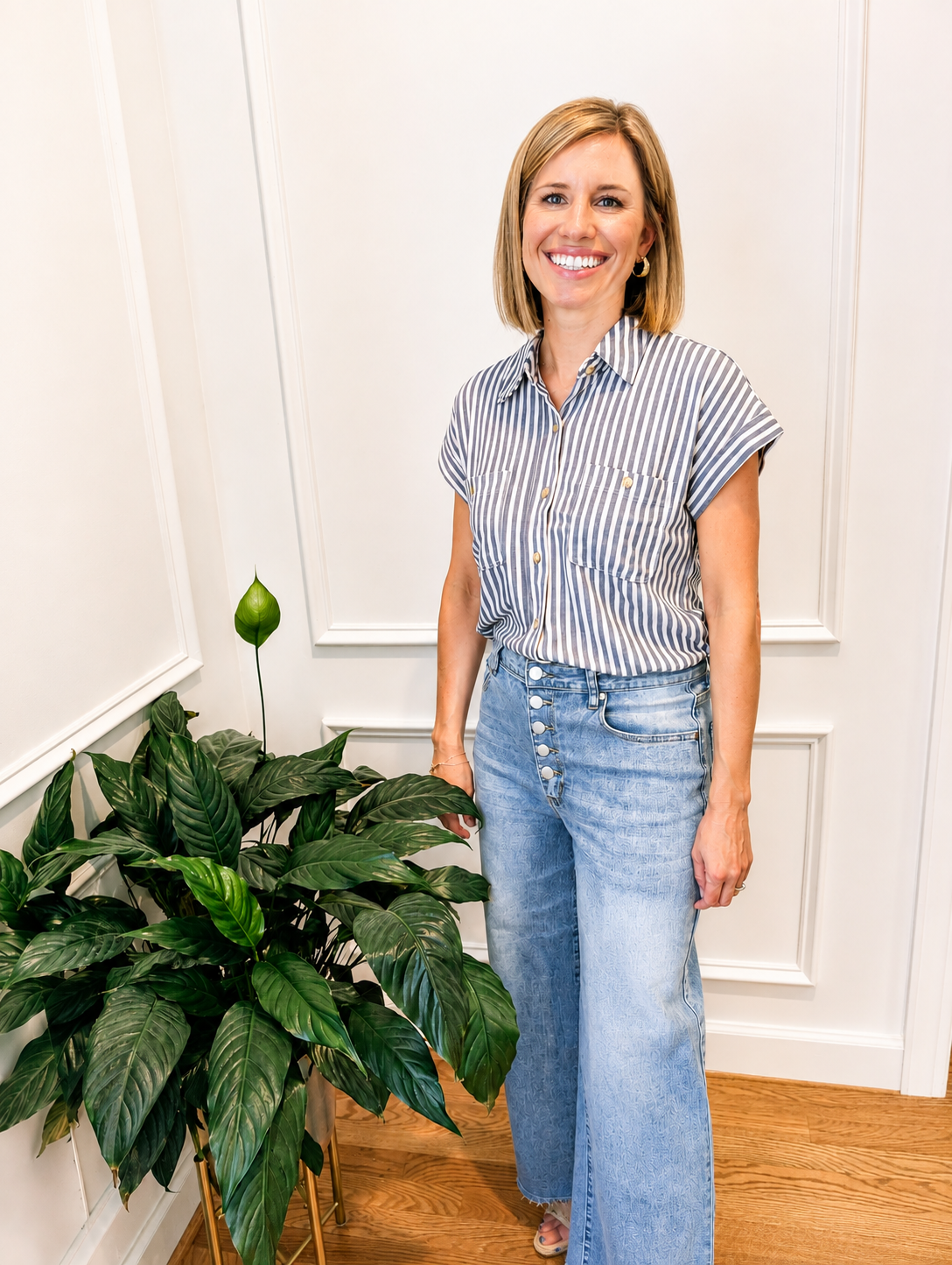 Harper Striped Button-Up Shirt