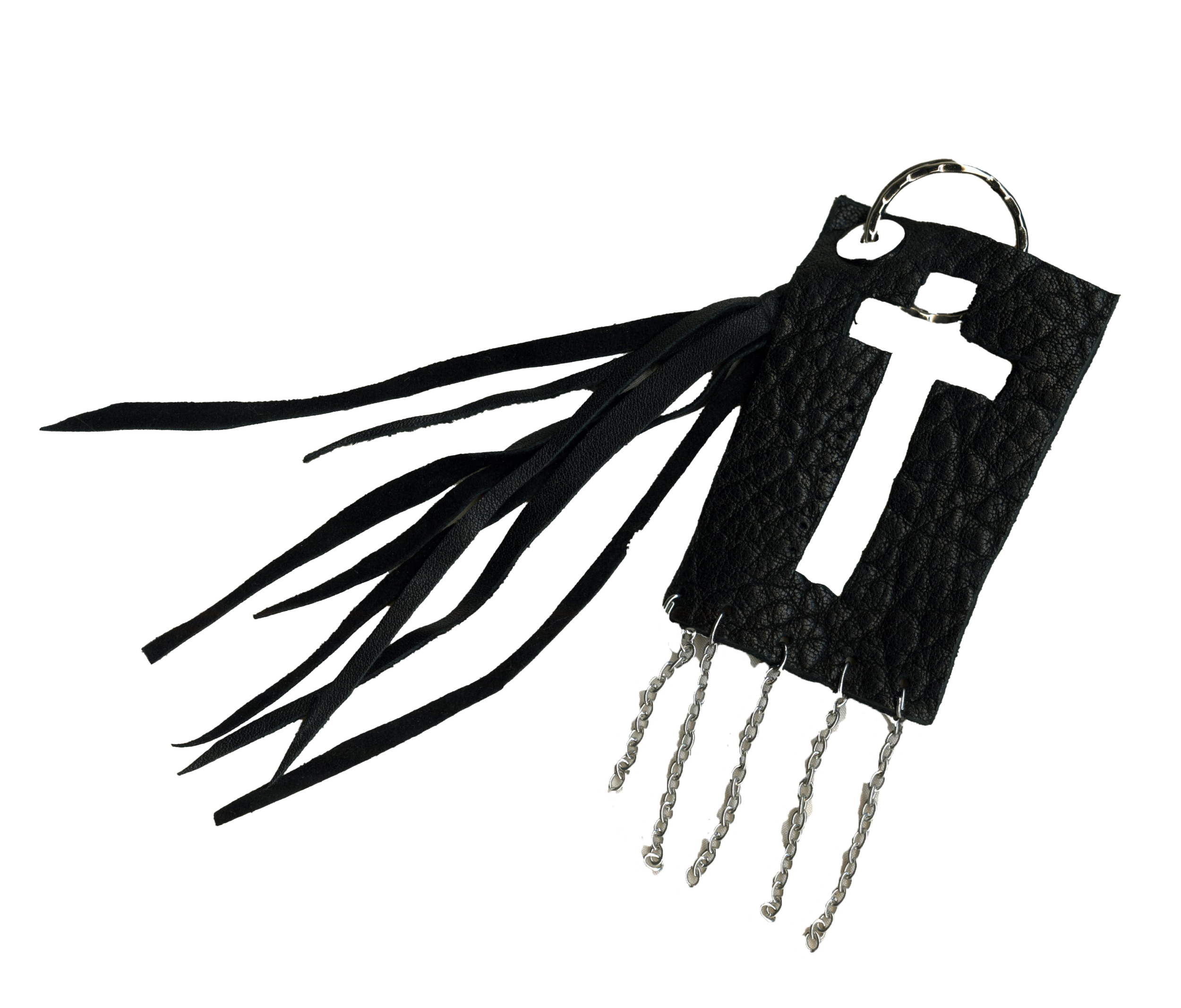 leather cross keychain