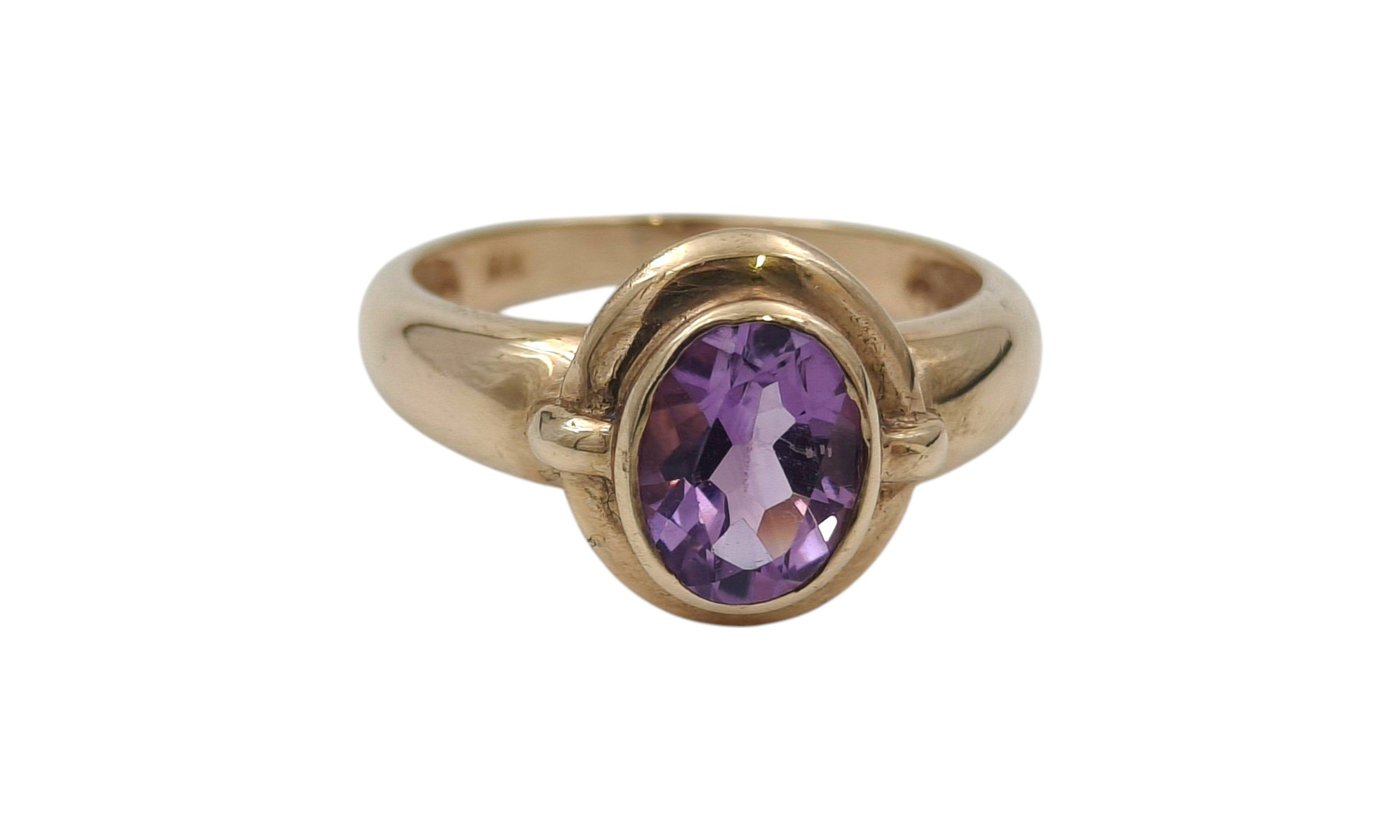 9ct Gold Amethyst Ring - Size N