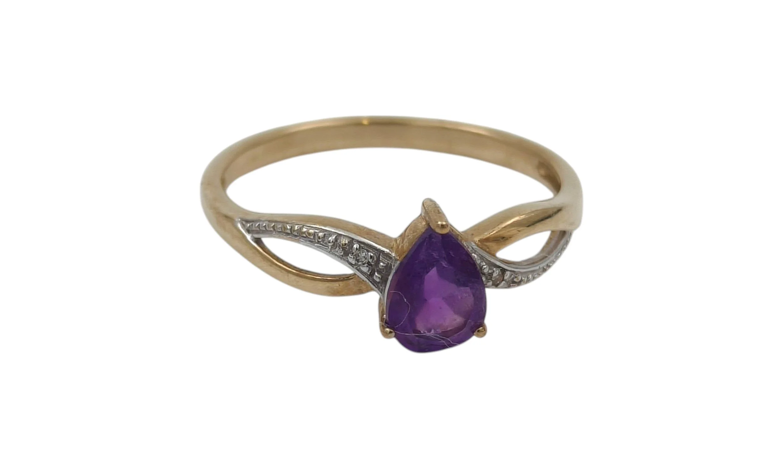 9ct Gold Amethyst Ring - Size Q