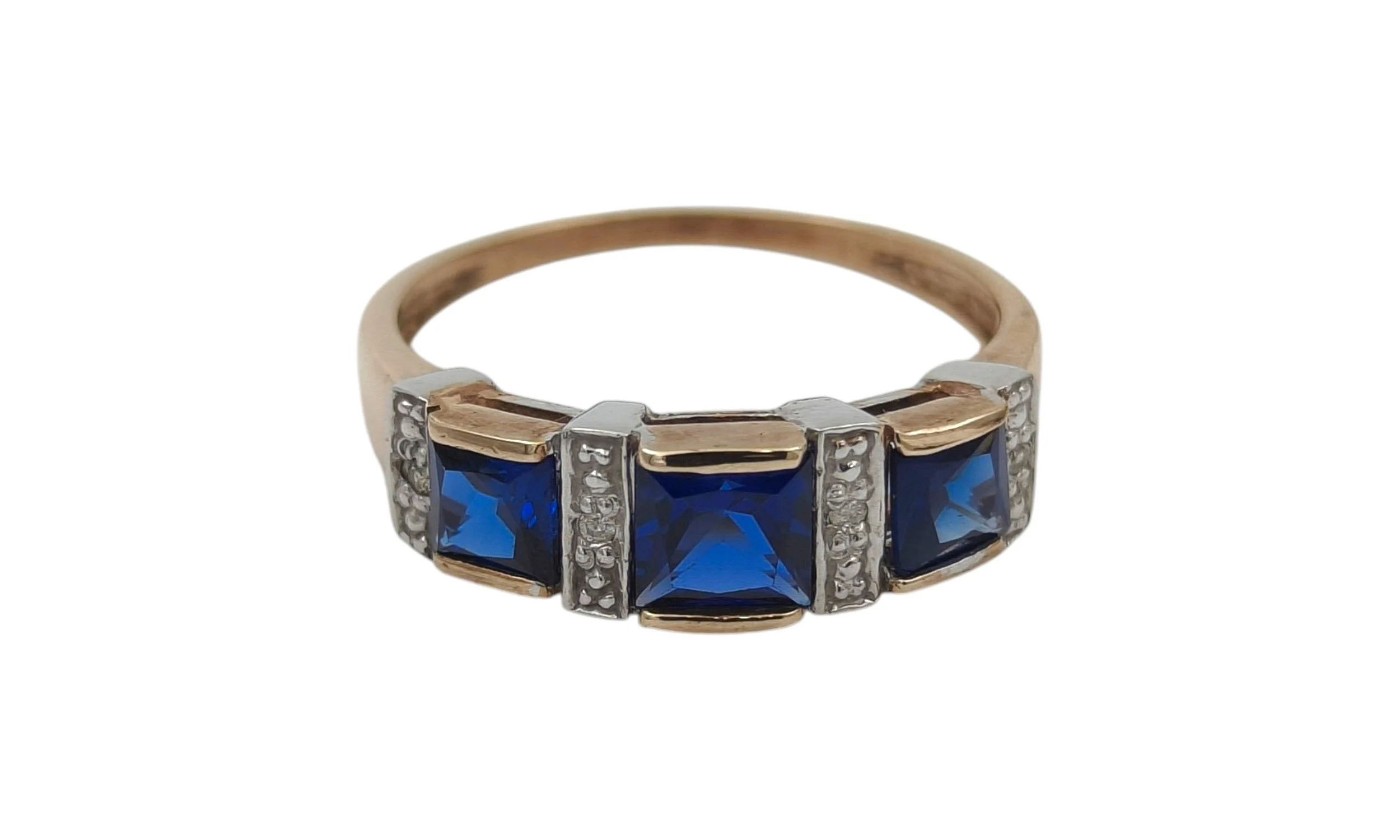 9ct Gold  Sapphire Ring - Size P