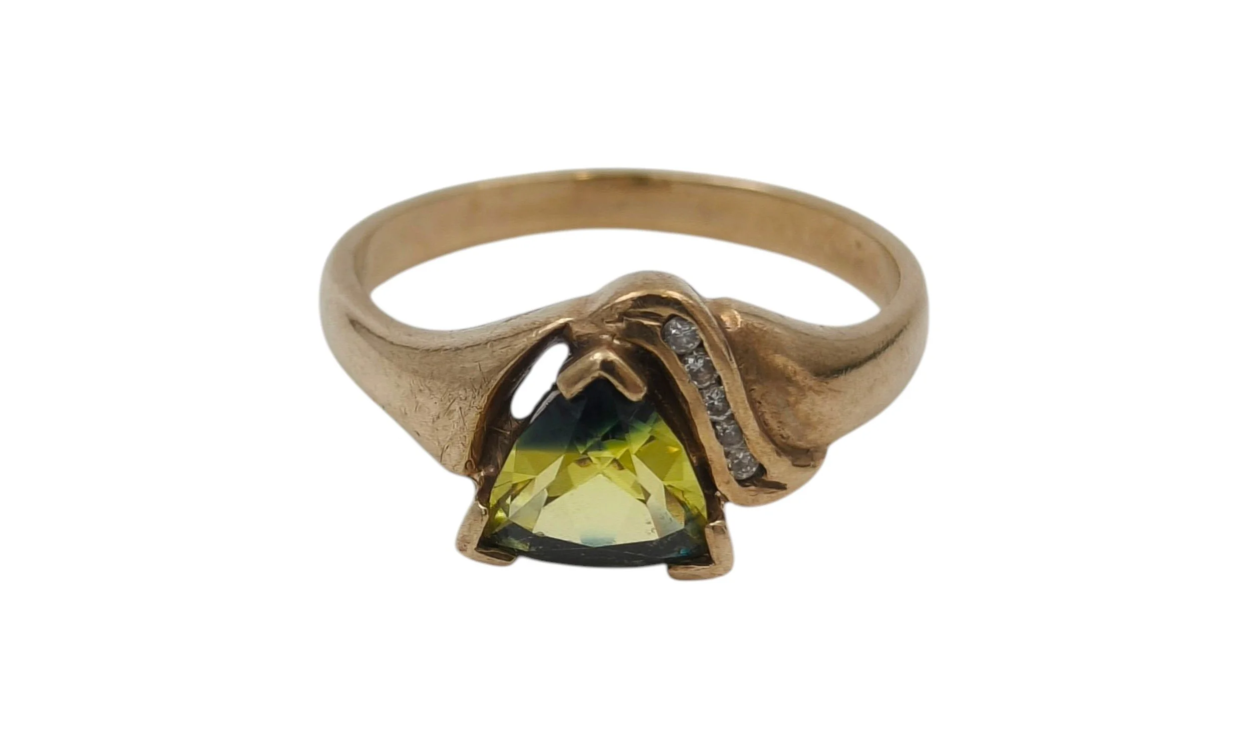 9ct Gold Paryy Sapphire and Diamond Ring - Size N