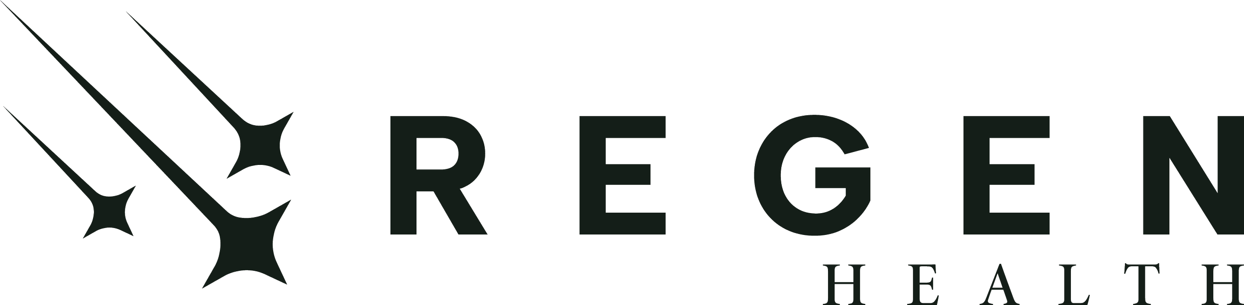 Logo of Regen Health featuring three stylized stars to the left of the company name.