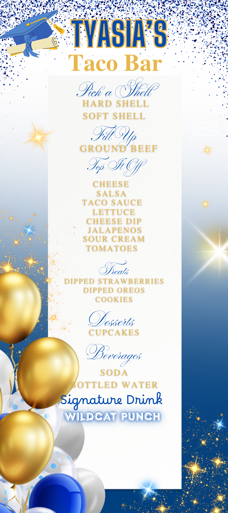 Grad Party Menu Template