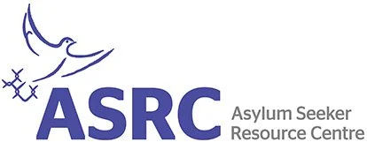 Logo of ASRC (Asylum Seeker Resource Centre) with a stylized moon and stars.