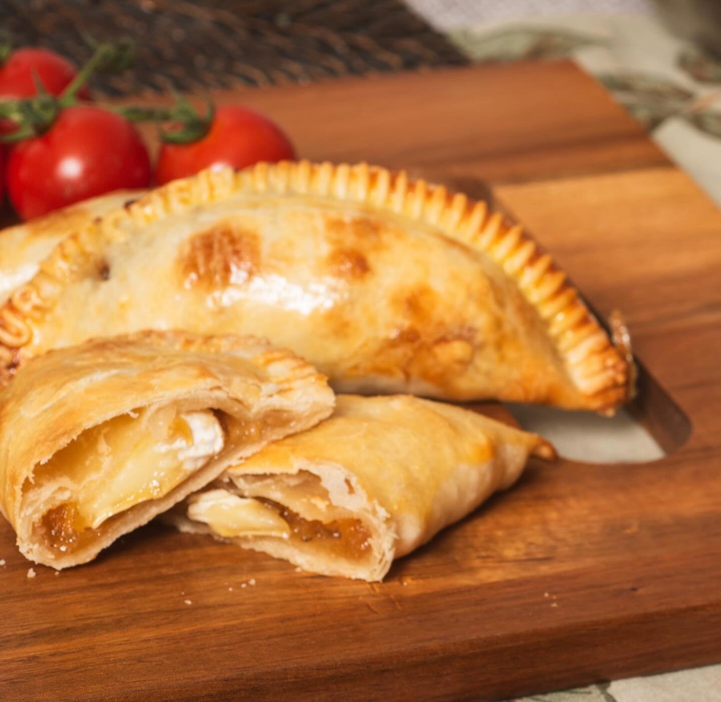 Golden, flaky, and filled with something special 🍯🧀🍎

Our Brie Apple Honey empanada is everything you love about baked brie&mdash;wrapped into a perfectly handheld bite. Creamy, melty brie meets slow-cooked apples and a touch of honey for that swe