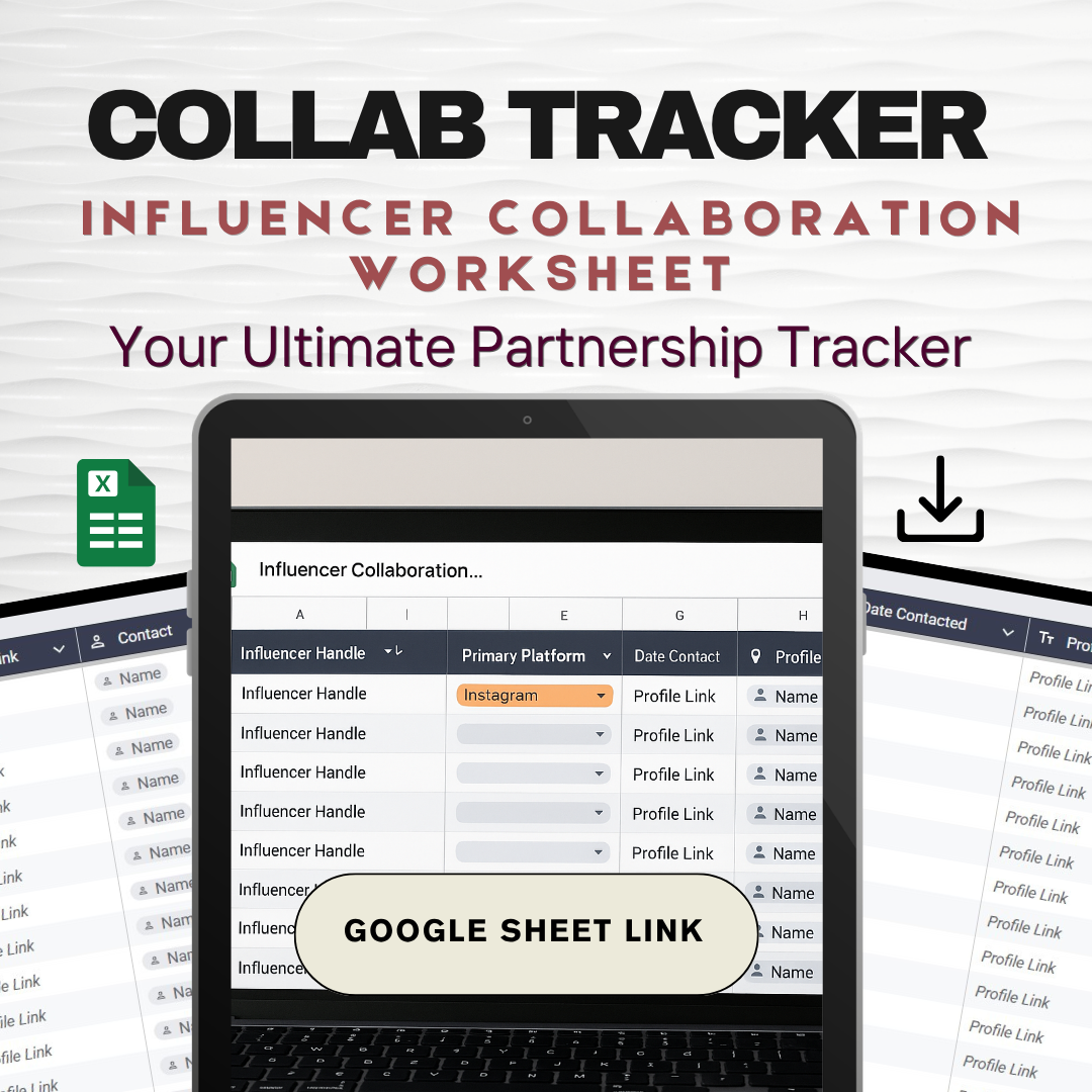 Influencer Collaboration Worksheet - Your Ultimate Partnership Tracker