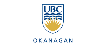 UBC Okanagan logo with blue shield, yellow sunburst, and waves, and the word 'OKANAGAN' beneath.