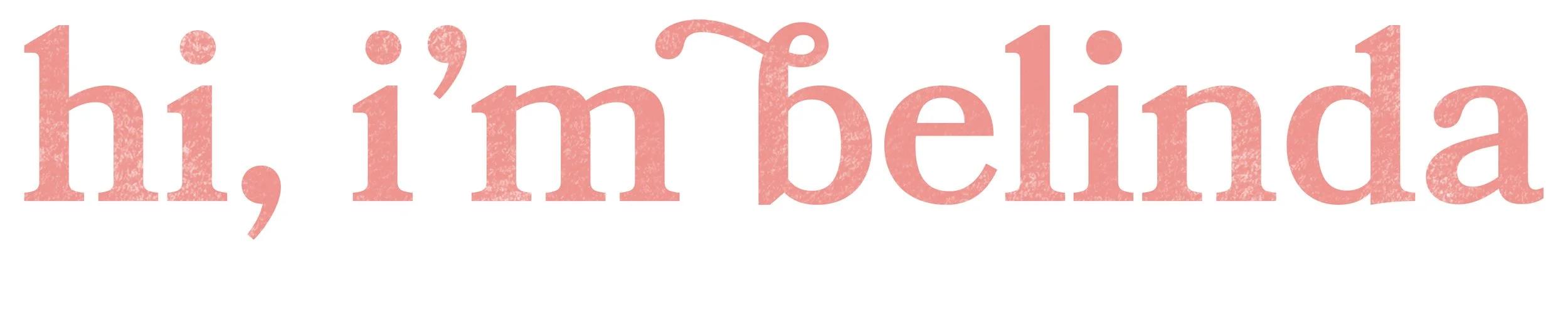 Pink text that reads, "Hi, I'm Helina" with a textured appearance against a white background.