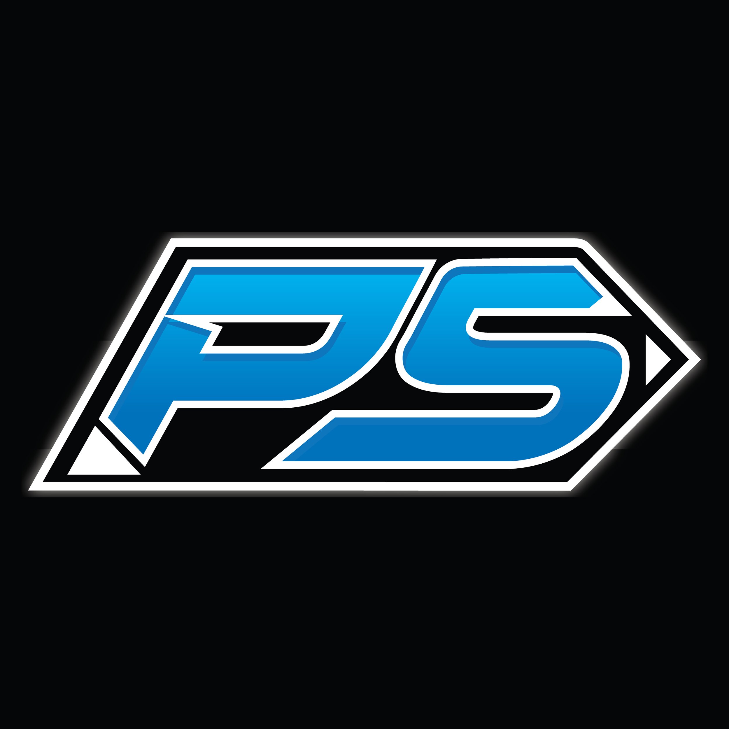 Blue and black logo with the letters 'P' and 'S' inside a stylized diamond shape on a black background.