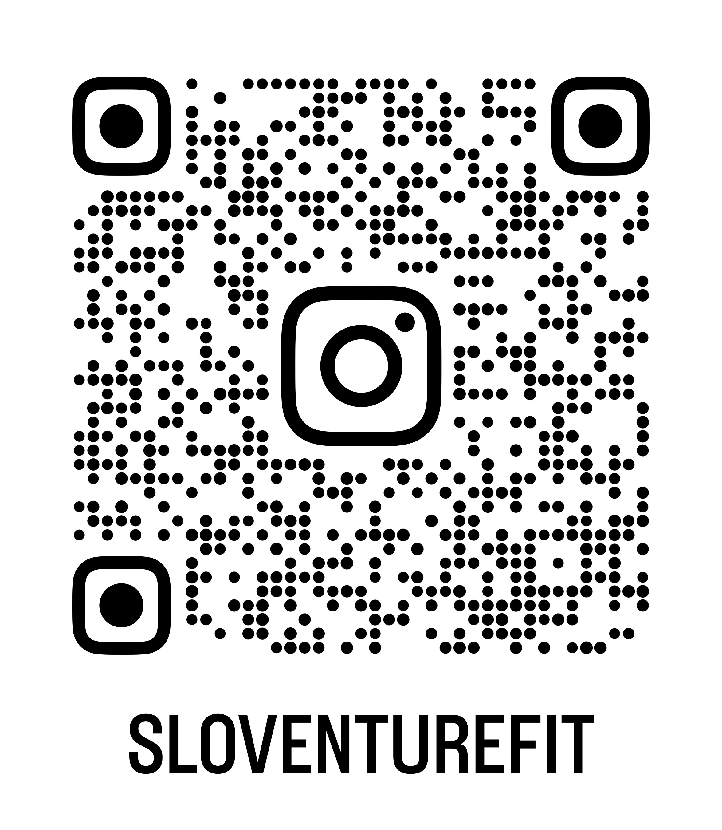 QR code with the text 'SLOVENTUBEFIT' written underneath.