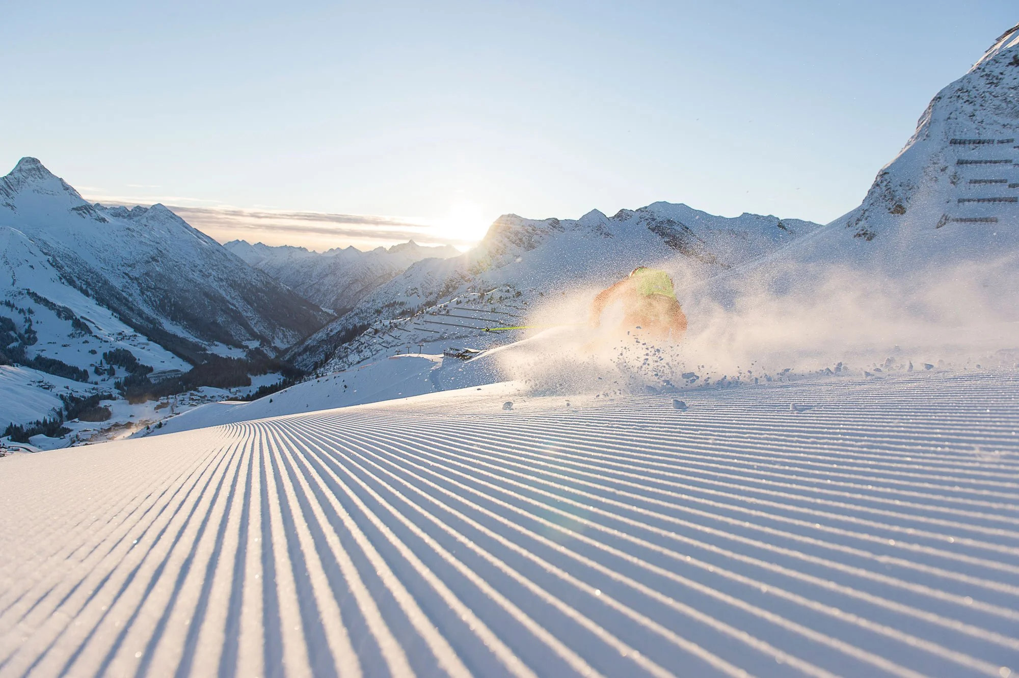 Frühmorgens auf der Piste