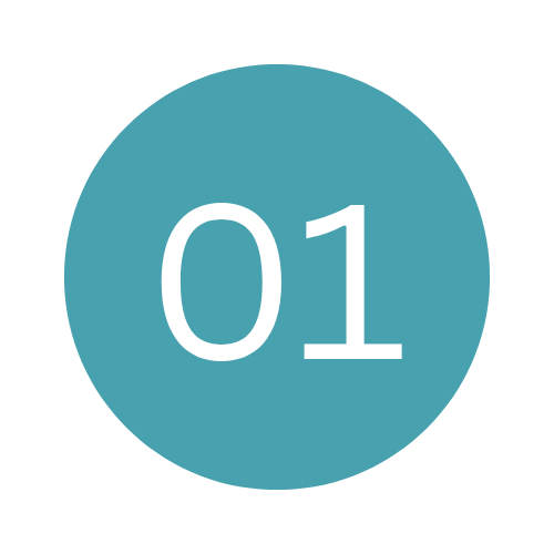Number 1 on a teal circle